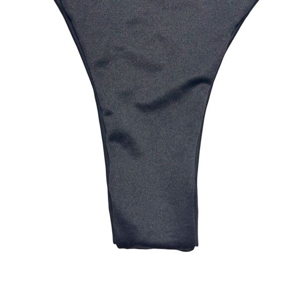 Black Cut Out High Rise Thong Swim Bottoms - Picture 4 of 6